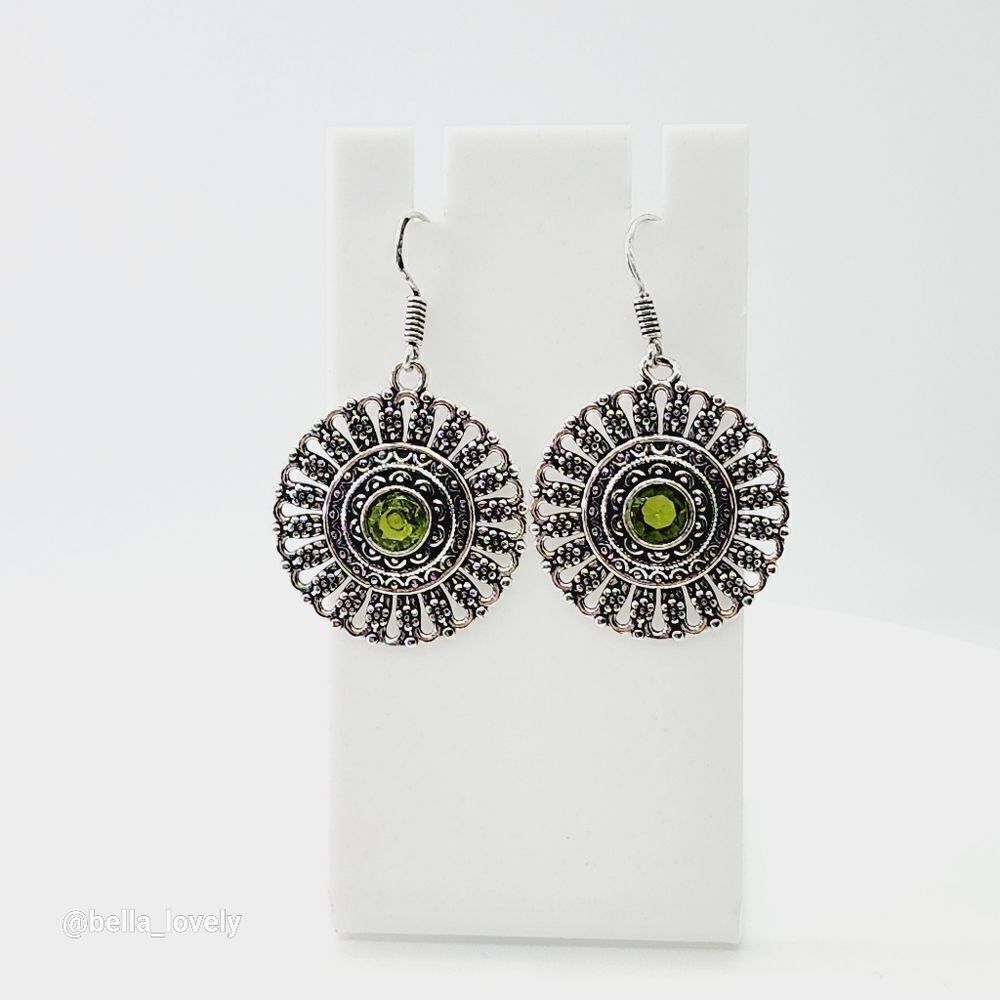 Peridot Handmade Drop Dangle Earrings Jewelry 1.6"